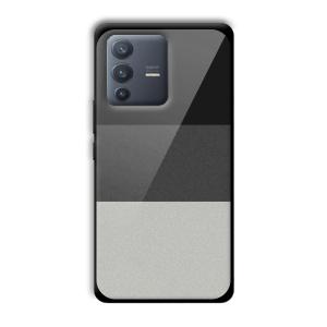 Shades of Grey Customized Printed Glass Back Cover for Vivo V23 Pro