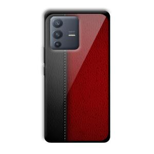Leather Texture Customized Printed Glass Back Cover for Vivo V23 Pro