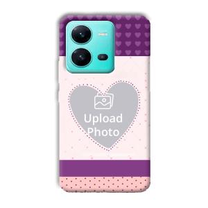 Purple Hearts Customized Printed Back Cover for Vivo V25 5G