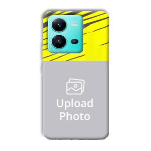 Yellow Lines Customized Printed Back Cover for Vivo V25 5G