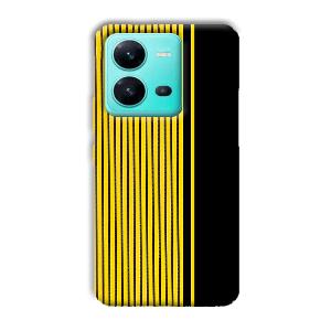 Yellow Black Design Phone Customized Printed Back Cover for Vivo V25 5G