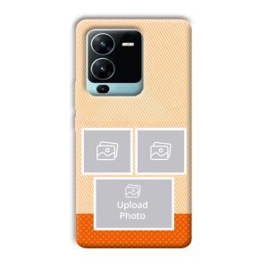 Orange Background Customized Printed Back Cover for Vivo V25 Pro