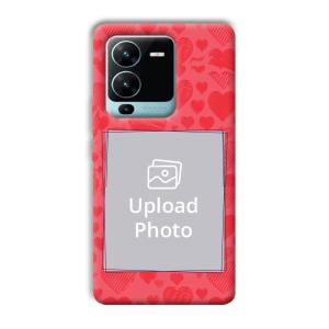 Red Hearts Customized Printed Back Cover for Vivo V25 Pro