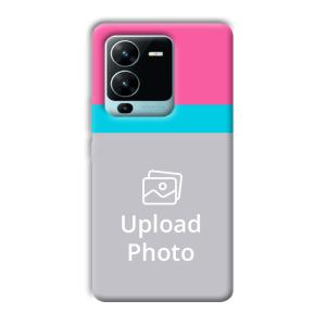 Pink & Sky Blue Customized Printed Back Cover for Vivo V25 Pro