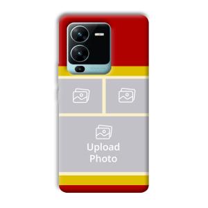 Red Yellow Collage Customized Printed Back Cover for Vivo V25 Pro