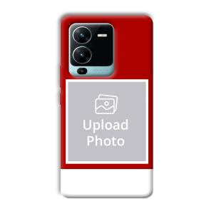 Red & White Customized Printed Back Cover for Vivo V25 Pro