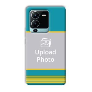 Yellow Blue Design Customized Printed Back Cover for Vivo V25 Pro