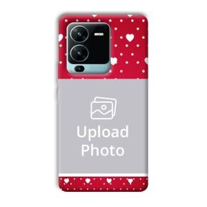 White Hearts Customized Printed Back Cover for Vivo V25 Pro