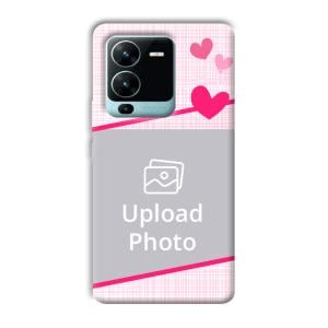 Pink Check Customized Printed Back Cover for Vivo V25 Pro
