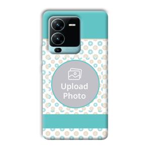 Blue Flowers Customized Printed Back Cover for Vivo V25 Pro