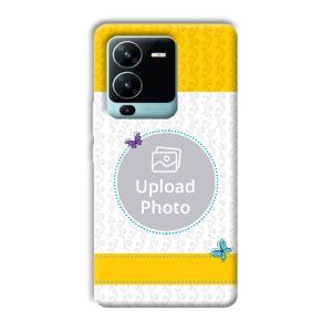 Butterflies & Yellow Customized Printed Back Cover for Vivo V25 Pro