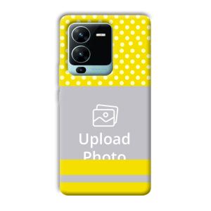 White & Yellow Customized Printed Back Cover for Vivo V25 Pro