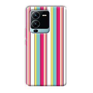 Lines Pattern Phone Customized Printed Back Cover for Vivo V25 Pro