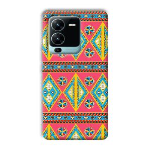 Colorful Rhombus Phone Customized Printed Back Cover for Vivo V25 Pro