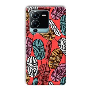 Lines and Leaves Phone Customized Printed Back Cover for Vivo V25 Pro