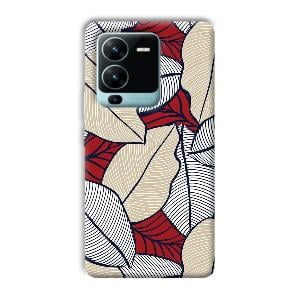 Leafy Pattern Phone Customized Printed Back Cover for Vivo V25 Pro