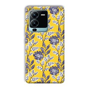 Yellow Fabric Design Phone Customized Printed Back Cover for Vivo V25 Pro