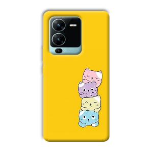 Colorful Kittens Phone Customized Printed Back Cover for Vivo V25 Pro