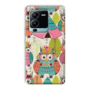 Fancy Owl Phone Customized Printed Back Cover for Vivo V25 Pro