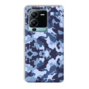 Blue Patterns Phone Customized Printed Back Cover for Vivo V25 Pro