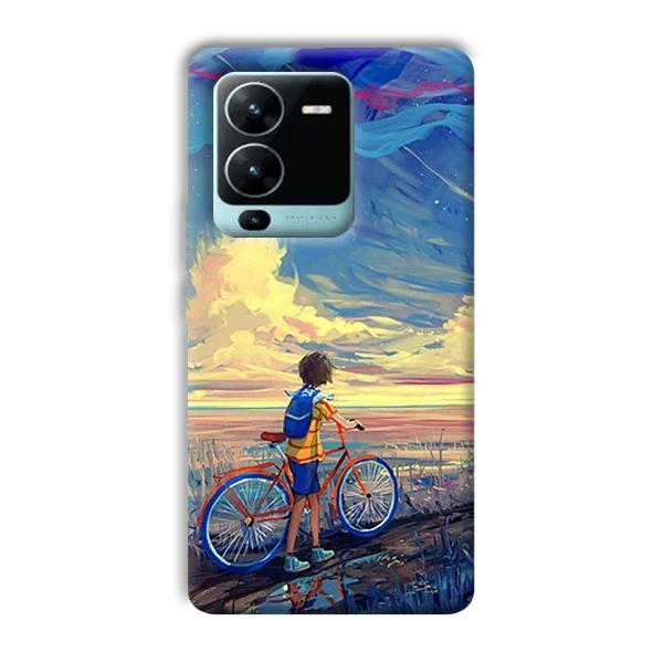 Boy & Sunset Phone Customized Printed Back Cover for Vivo V25 Pro