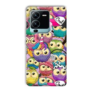 Colorful Owls Phone Customized Printed Back Cover for Vivo V25 Pro