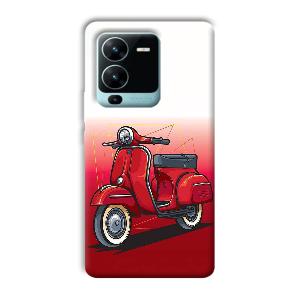 Red Scooter Phone Customized Printed Back Cover for Vivo V25 Pro