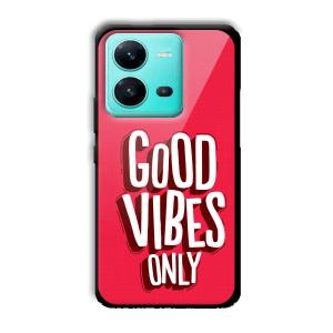 Good Vibes Only Customized Printed Glass Back Cover for Vivo V25 5G