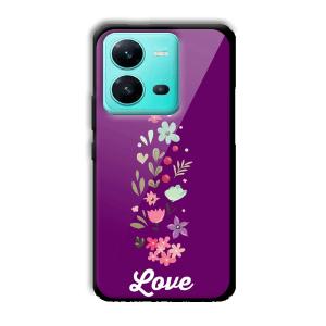 Purple Love Customized Printed Glass Back Cover for Vivo V25 5G