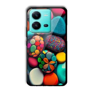 Colored Pebbles Customized Printed Glass Back Cover for Vivo V25 5G