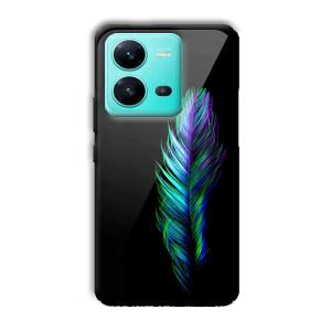 Neon Feather Customized Printed Glass Back Cover for Vivo V25 5G