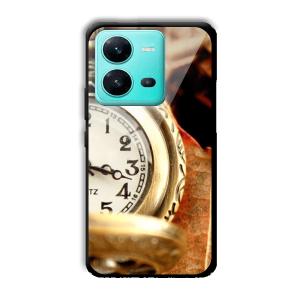 Golden Watch Customized Printed Glass Back Cover for Vivo V25 5G
