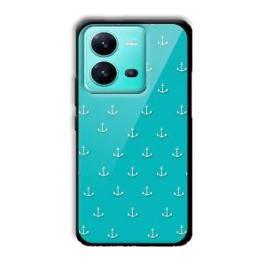 Teal Anchor Customized Printed Glass Back Cover for Vivo V25 5G