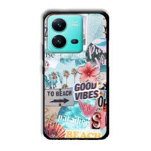To the Beach Customized Printed Glass Back Cover for Vivo V25 5G