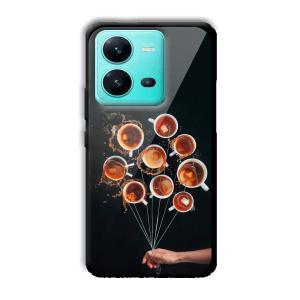 Coffee Cups Customized Printed Glass Back Cover for Vivo V25 5G