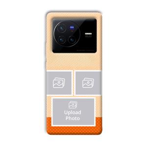 Orange Background Customized Printed Back Cover for Vivo X80