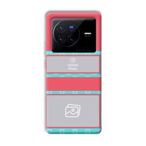 Blue Pink Customized Printed Back Cover for Vivo X80