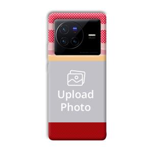 Red Pink Design Customized Printed Back Cover for Vivo X80 Pro