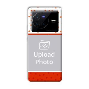 Orange Hearts Customized Printed Back Cover for Vivo X80