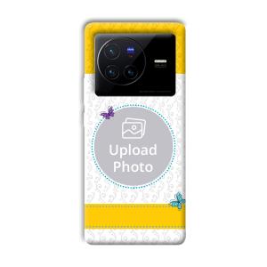 Butterflies & Yellow Customized Printed Back Cover for Vivo X80 Pro