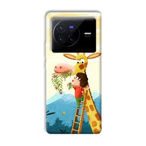 Giraffe & The Boy Phone Customized Printed Back Cover for Vivo X80 Pro