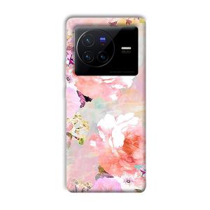 Floral Canvas Phone Customized Printed Back Cover for Vivo X80 Pro