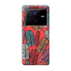 Lines and Leaves Phone Customized Printed Back Cover for Vivo X80