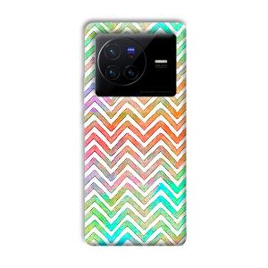 White Zig Zag Pattern Phone Customized Printed Back Cover for Vivo X80