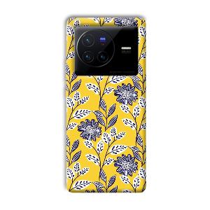 Yellow Fabric Design Phone Customized Printed Back Cover for Vivo X80