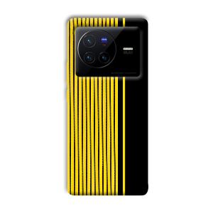 Yellow Black Design Phone Customized Printed Back Cover for Vivo X80 Pro