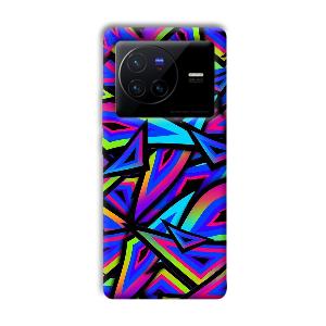 Blue Triangles Phone Customized Printed Back Cover for Vivo X80 Pro