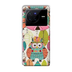 Fancy Owl Phone Customized Printed Back Cover for Vivo X80