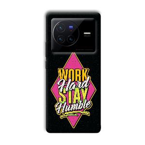 Work Hard Quote Phone Customized Printed Back Cover for Vivo X80 Pro
