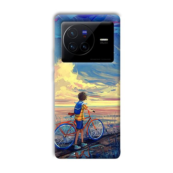 Boy & Sunset Phone Customized Printed Back Cover for Vivo X80 Pro